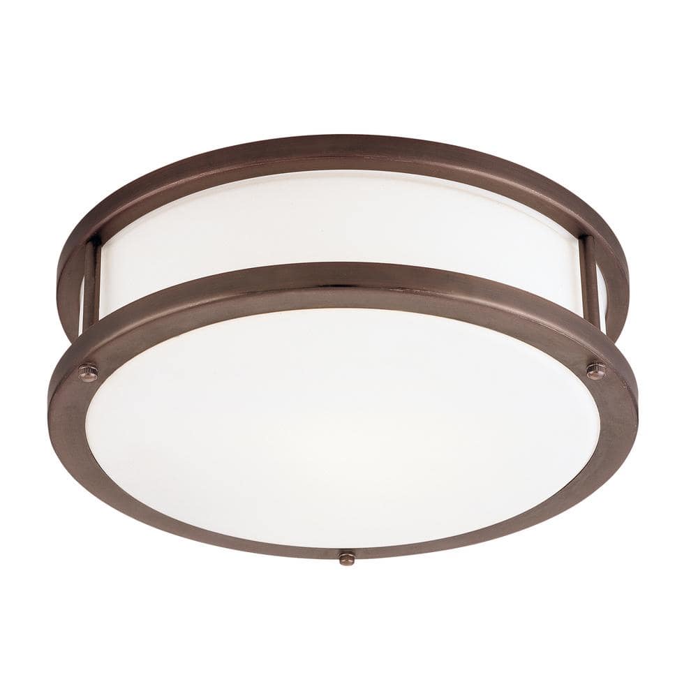 Conga 16 in. 2-Light Bronze Flush Mount