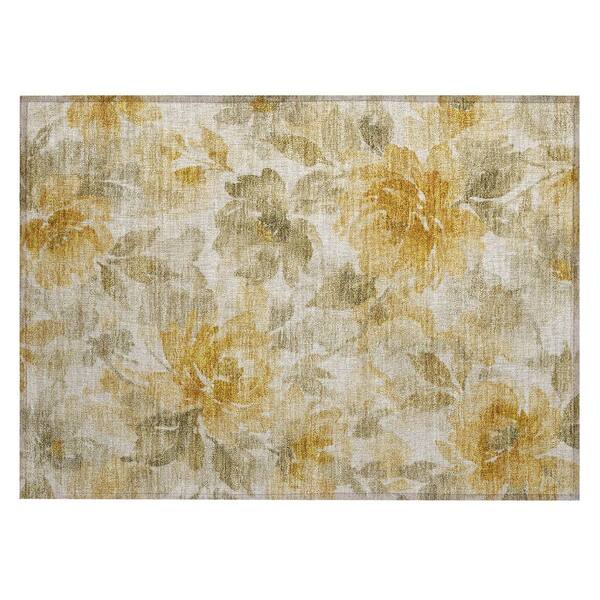 Chantille Machine Washable Indoor/Outdoor Abstract ACN3022 Gold 3 ft. x 4 ft. Area Rug