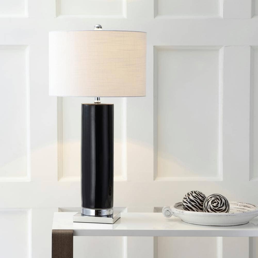 JONATHAN Y Dallas 31.5 in. Black/Chrome Ceramic Table Lamp JYL8021B