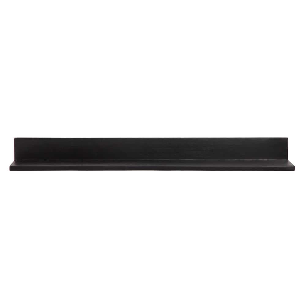 Yung 6.75 in. x 36 in. x 3.5 in Black Mango Wood Floating Shelf
