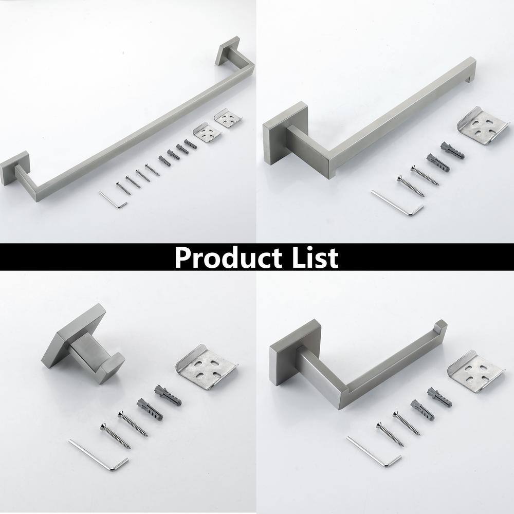 Brushed Nickel Stainless Steel Bathroom Hardware Set