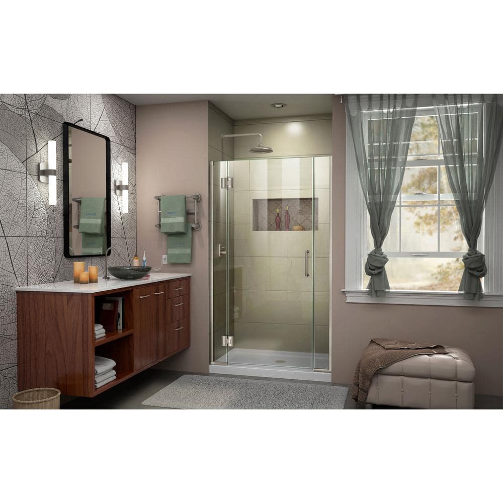 Unidoor-X 36" Frameless Clear Glass Hinged Shower Door