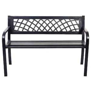 4-Person Metal Outdoor Bench Deck with Steel Frame,Easy Assembly