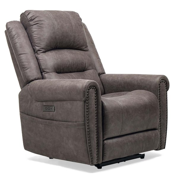 wetiny Gray Polyester Recliner (Set of 1)