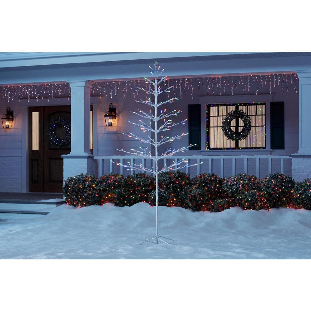 Home Accents Holiday 6 ft. LED Slow Twinkling Artificial Twig Tree with ...