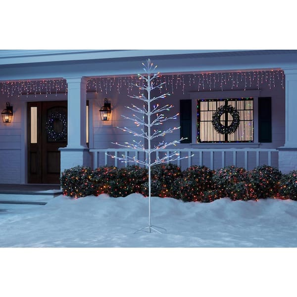 Home Accents Holiday 6 ft. LED Slow Twinkling Artificial Twig Tree with Multi-Color Lights