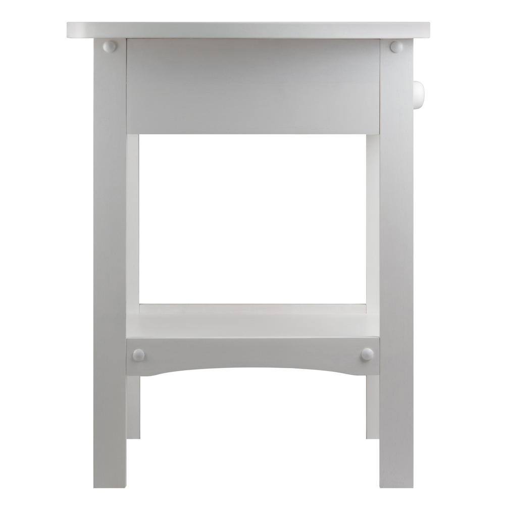 Elegant Claire White Solid Wood Square Nightstand with Storage