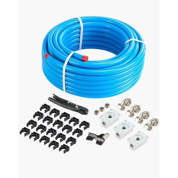 Air Compressor Line Kit, 100 ft. x 3/4 in. HDPE-Aluminum Compressed Air Piping System, Leak-Proof, Pressure-Resistant