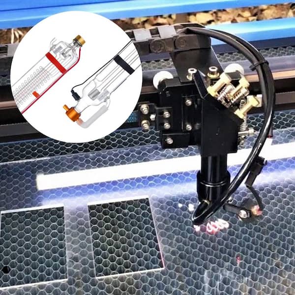 90-Watt CO2 Laser Tube Borosilicate Glass Laser Cutter Tube Metal Head 10000hr Wires Preconnected for Cutting Machine
