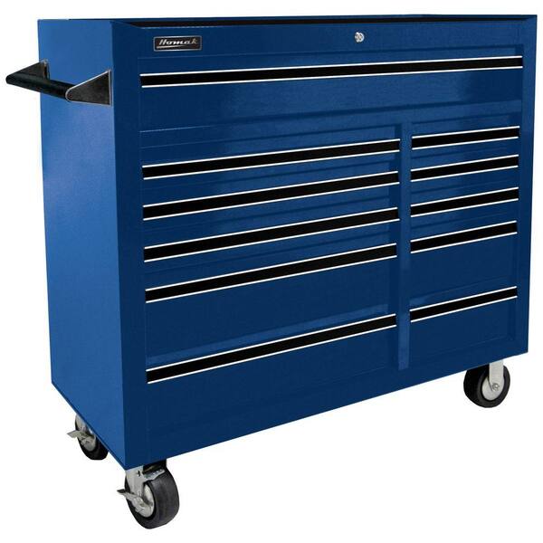 Homak Professional 41 in. 11-Drawer Roller Cabinet Tool Chest in Blue