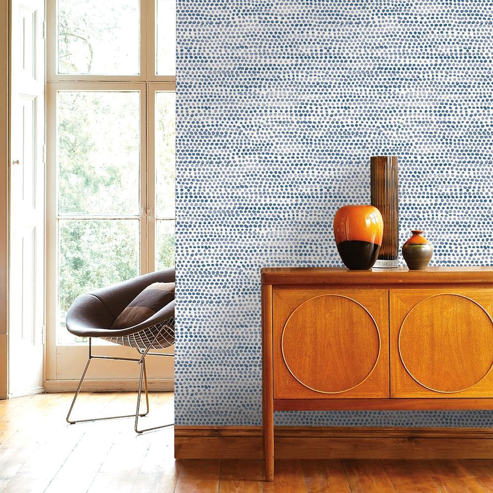 Blue Moon Dotted Peel and Stick Wallpaper Roll