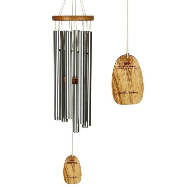 WOODSTOCK CHIMES Signature Collection, Woodstock Ode To Joy Chime, 26 in. Silver Wind Chime OJ