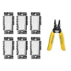 Diva LED Dimmer Switch, White (6-Pack), Klein 6-1/4 in. Wire Stripper/Cutter for 10-18 AWG Solid Wire