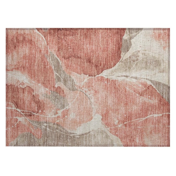 Chantille Machine Washable Indoor/Outdoor Abstract ACN3037 Coral 3 ft. x 4 ft. Area Rug
