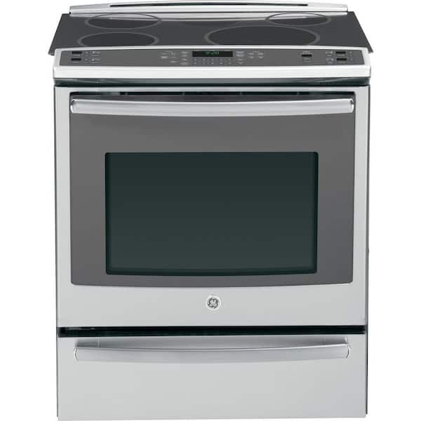 GE 5.3 cu. ft. Slide-In Electric Range with Self-Cleaning Induction and Convection Oven in Stainless Steel