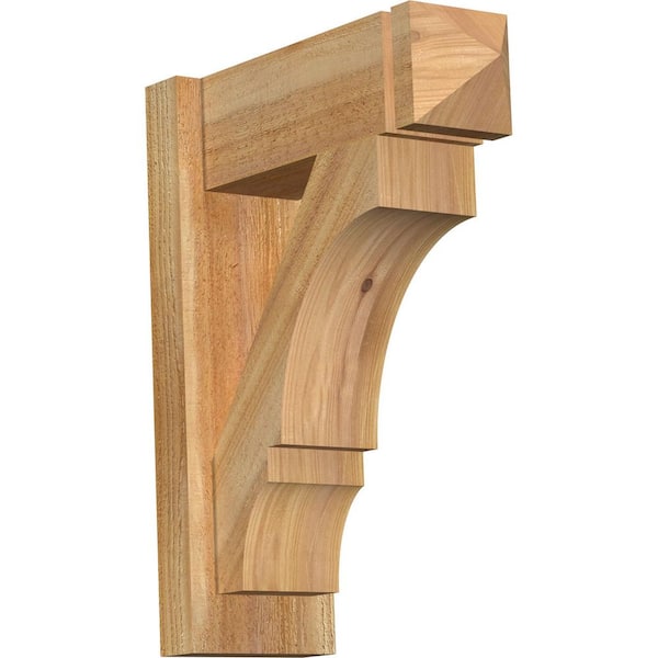 Ekena Millwork 6 in. x 20 in. x 16 in. Western Red Cedar Balboa Arts and Crafts Rough Sawn Outlooker
