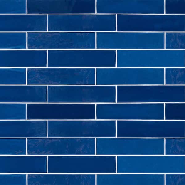 Jeffrey Court Galaxy Blue 3 in. x 12 in. Glossy Textured Ceramic Wall Tile (5.5 sq. ft. / Case)