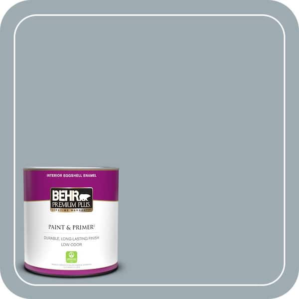 BEHR PREMIUM PLUS 1 qt. #ECC-30-1 Pelican Bay Eggshell Enamel Low Odor Interior Paint & Primer