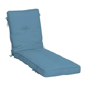 Plush Polyfill 22 in. x 76 in. Outdoor Chaise Lounge Cushion in French Blue Texture