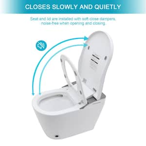 27.5 in. x 16.93 in. x 18.3 in. Elongated Ceramic Bidet Toilet 1.28 GPF in White-2 w/ Deodorizing Heated Seat Nightlight