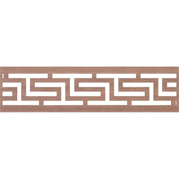 Ekena Millwork Tulum Fretwork 0.25 in. D x 47 in. W x 12 in. L Walnut Wood Panel Moulding