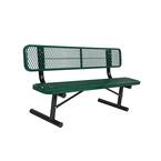 Portable 8 ft. Green Diamond Commercial Park Bench with Back