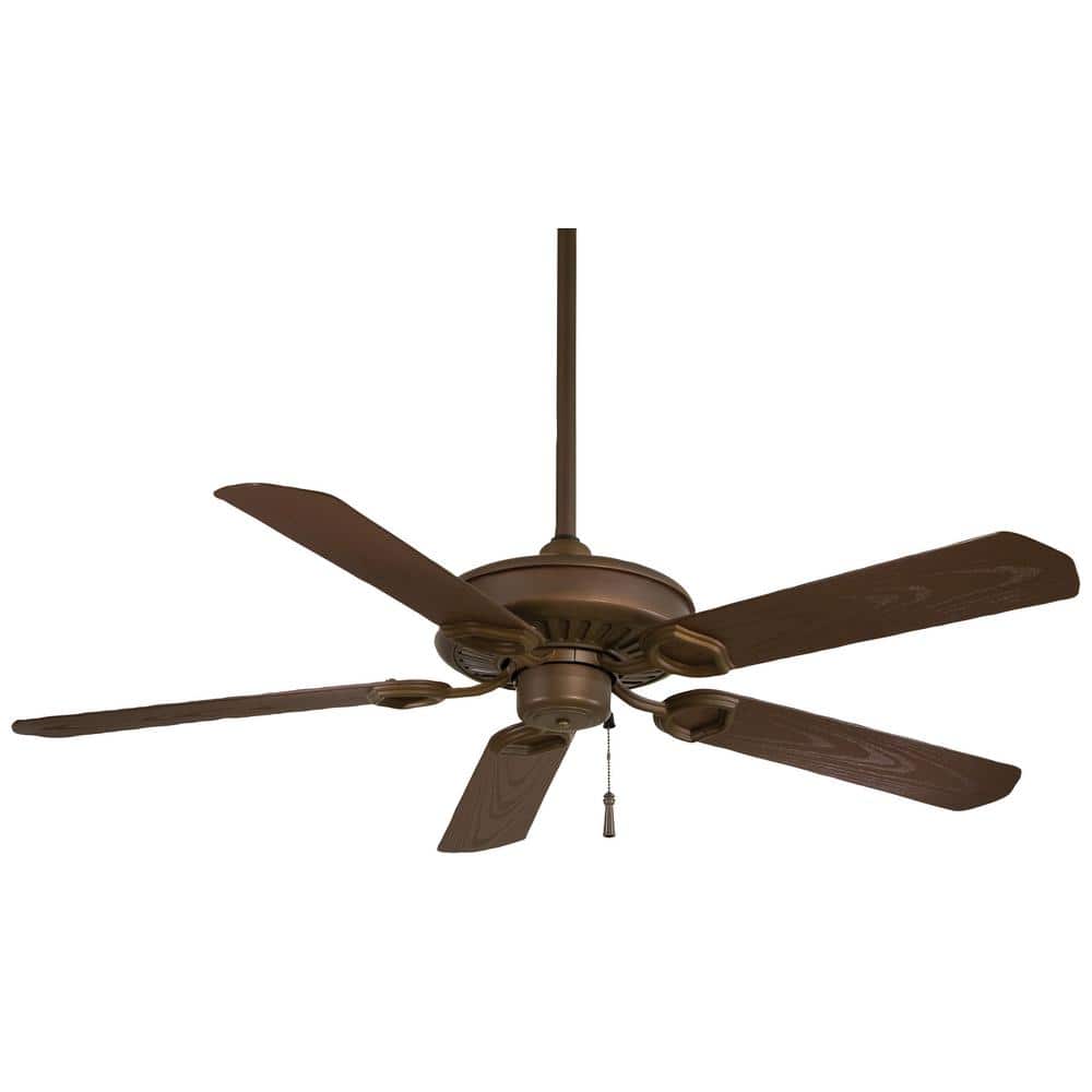 54" Oil Rubbed Bronze and Dark Maple 5-Blade Ceiling Fan with Pull Chain