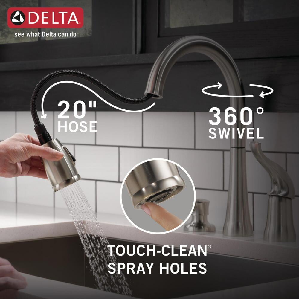 Stainless Steel Pull-Down Kitchen Faucet with Soap Dispenser
