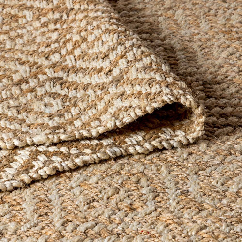 Hira Handwoven Natural Jute Diamond Pattern Area Rug