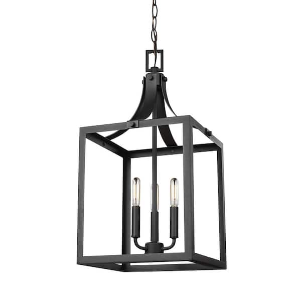 Generation Lighting Labette 3-Light Black Hall-Foyer Pendant