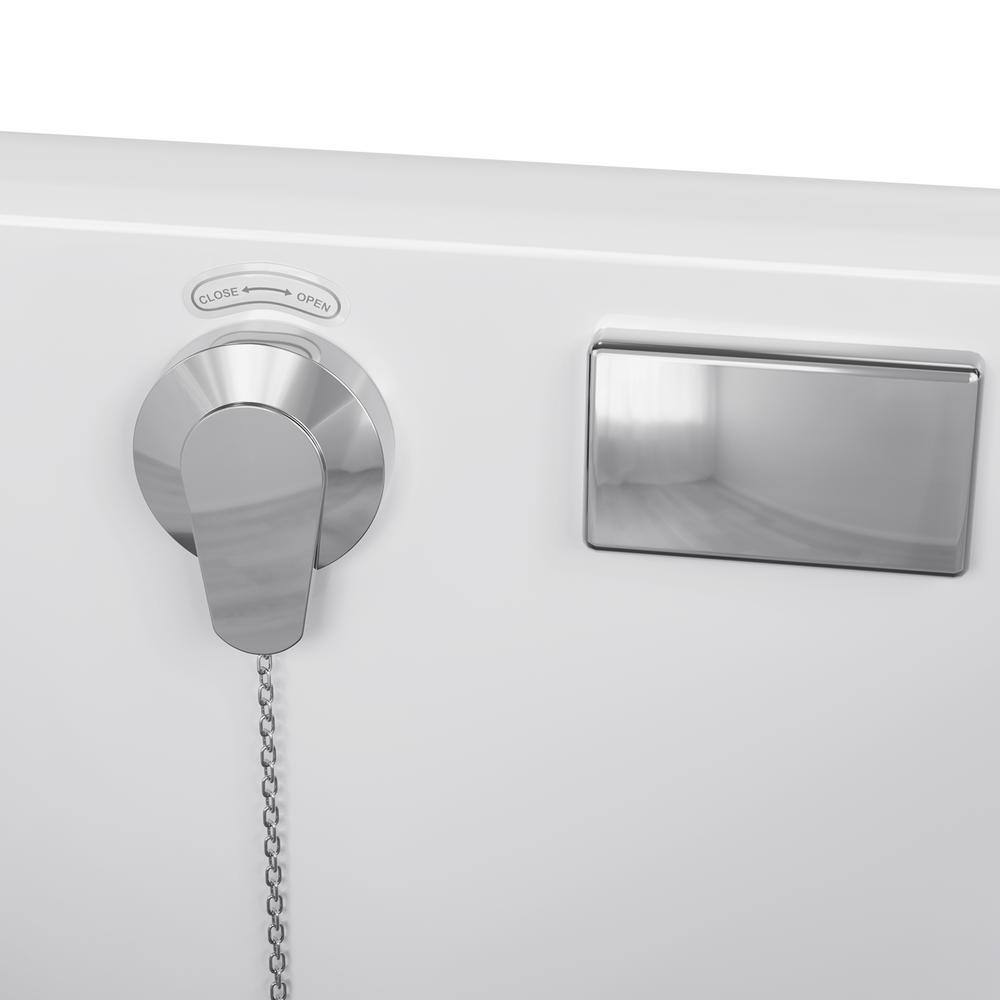 Empava White Acrylic Walk-In Soaking Bathtub with Handrails