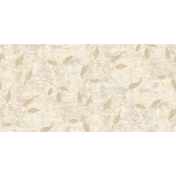 White Stonewall Neutral Vine Wallpaper Sample