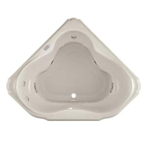 MARINEO 60 in. x 60 in. Neo Angle Combination Bathtub with Center Drain in Oyster