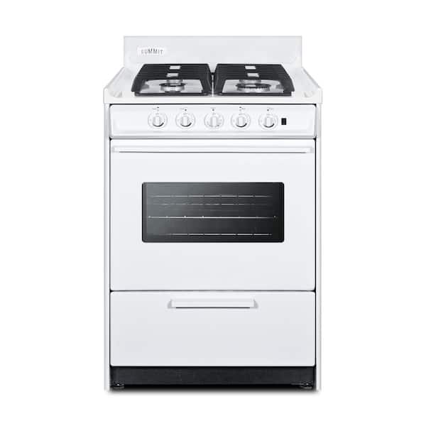 24 in. 2.92 cu. ft. Gas Range in White with 4 Burners