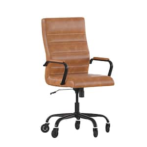 Brown LeatherSoft/Black Frame Leather/Faux Leather Office/Desk Chair Table Top Only