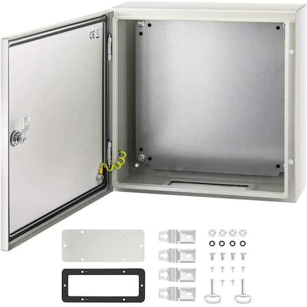 VEVOR Electrical Enclosure 16 in. x 16 in. x 6 in. NEMA 4X Junction Box Carbon Steel with Mounting Plate for Outdoor Indoor