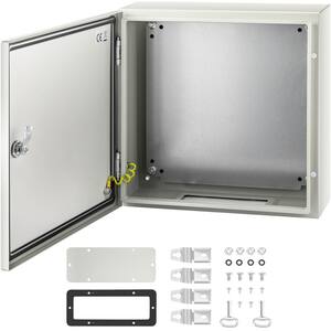 Steel Electrical Box 16 in. x 16 in. x 6 in. NEMA Waterproof Junction Box with Mounting Plate for Outdoor Indoor, Gray