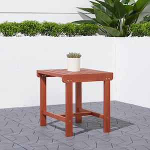 Outdoor Patio Eucalyptus Wood Square Side Table