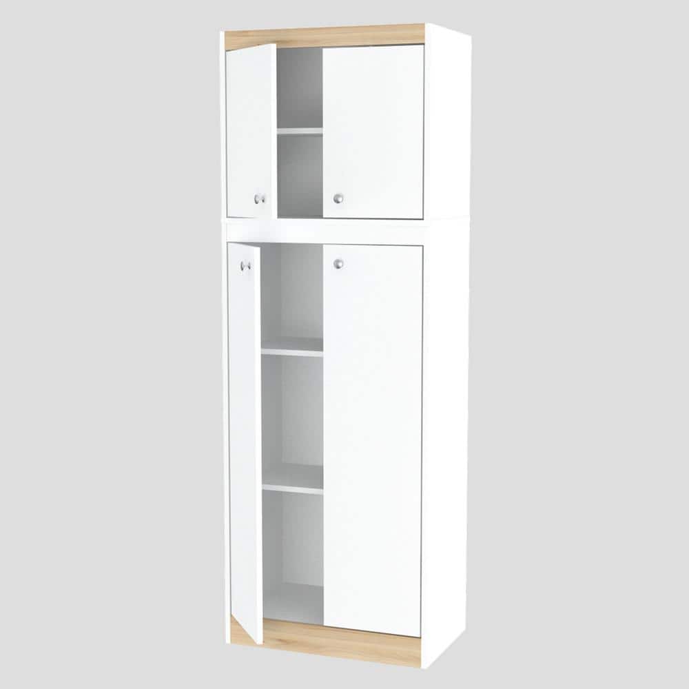 IDANÄS High cabinet w gls-drs and 1 drawer, white, 317/8x153/8x831