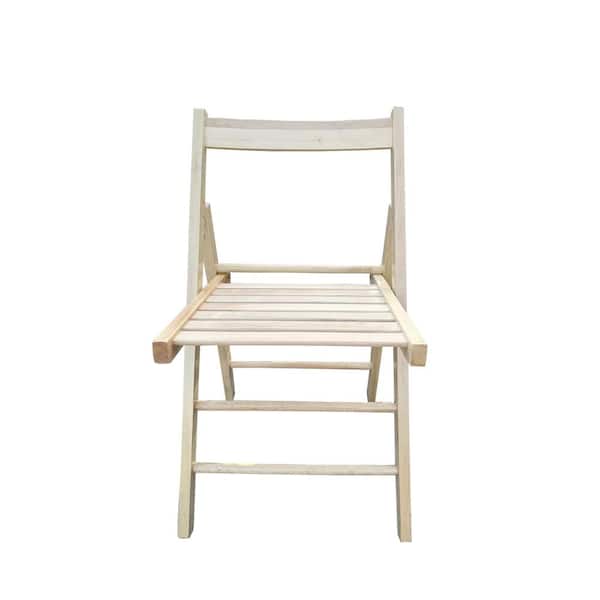 HOTEBIKE Hudson Natural Foldable Wood Outdoor Dining Chair Casual Home Chair (2-Pack)