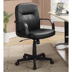 Minato Faux Leather Adjustable Height Office Chair in Black with Arms