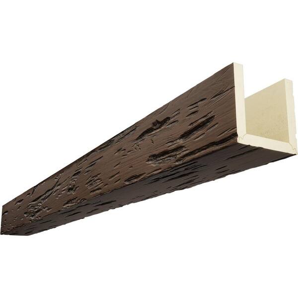Ekena Millwork Timberthane 8 in. x 4 in. x 8 ft. 3-Sided (U-Beam) Pecky Cypress Aged Faux Wood Ceiling Beam