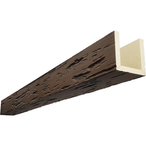 Ekena Millwork Timberthane 6 in. x 8 in. x 10 ft. 3-Sided (U-Beam) Pecky Cypress Aged Faux Wood Ceiling Beam