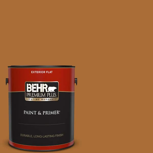 BEHR PREMIUM PLUS 1 gal. #280D-7 Sesame Crunch Flat Exterior Paint & Primer