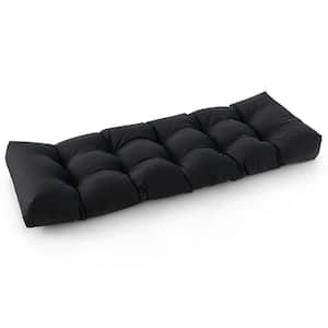 52 in. x 19.5 in. x 6 in. Outdoor Indoor Bench Cushion Patio Chair Cushion, Black