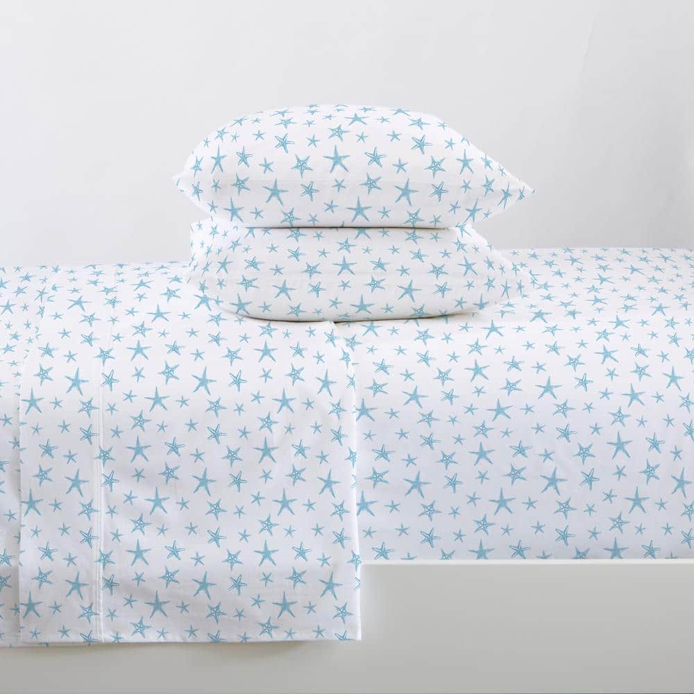 4-Piece Starfish Blue Ultra Soft Coastal Printed Microfiber Queen Sheet Set price history on PriceWatchPro