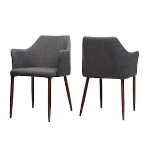 Nadya Light Grey Fabric Upholstered Dining Chair (Set of 2)
