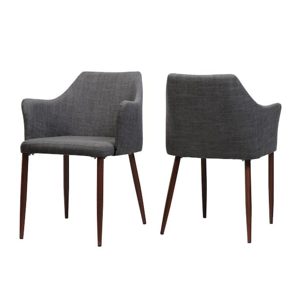 Noble House Nadya Light Grey Fabric Upholstered Dining Chair (Set of 2)