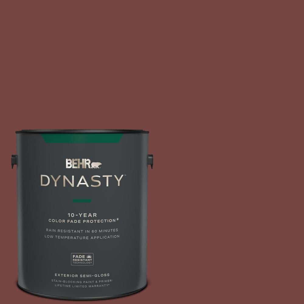 BEHR DYNASTY 1 gal. S130-7 Cherry Cola Semi-Gloss Exterior Stain-Blocking  Paint & Primer 565301 - The Home Depot