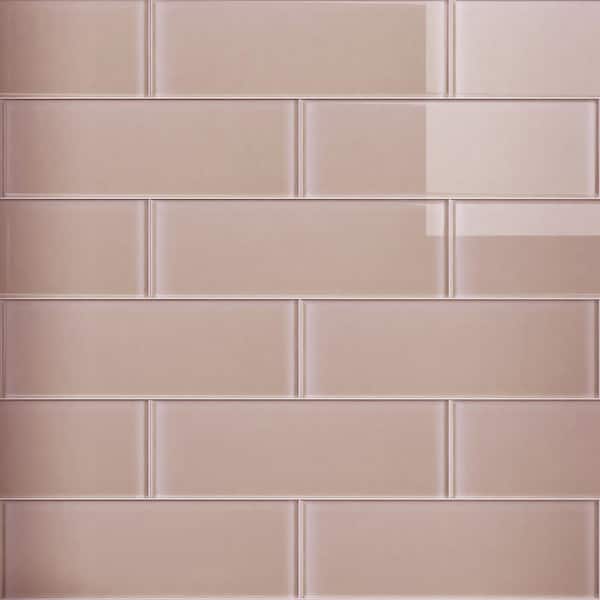 MOLOVO Crystile Beige 4 in. X 12 in. Glossy Glass Subway Tile (10 sq. ft./Case)